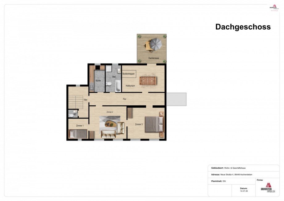 Grundriss Dachgeschoss Haus Aschersleben