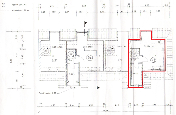 Grundriss DG Etagenwohnung Aschersleben